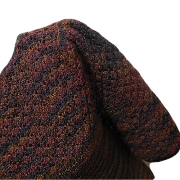 Pullover Sweater Vintage MEDIUM Purple Blue short sleeve knit top retro - Picture 4 of 4